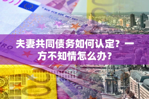 北京夫妻共同债务如何认定？一方不知情怎么办？